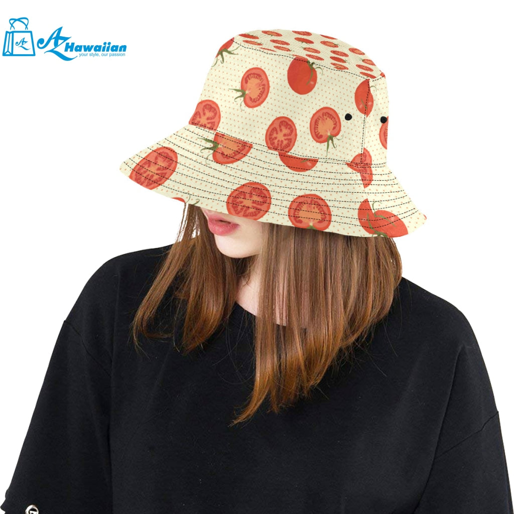 Tomato dot background Unisex Bucket Hat