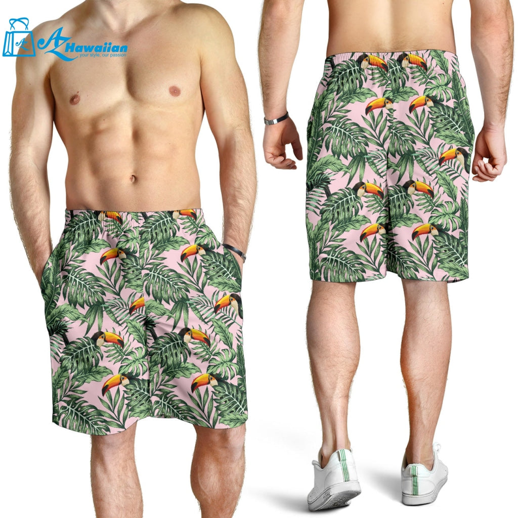 Toucan Tropical Green Jungle Palm Pattern Men Shorts