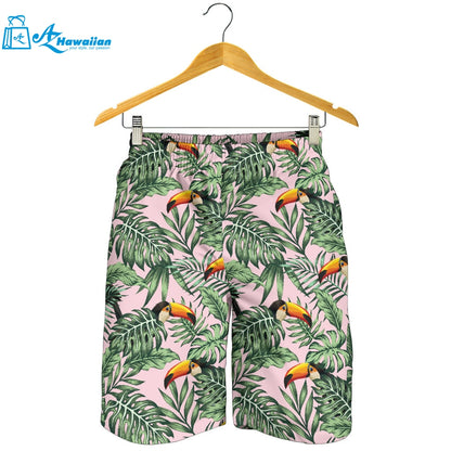 Toucan Tropical Green Jungle Palm Pattern Men Shorts