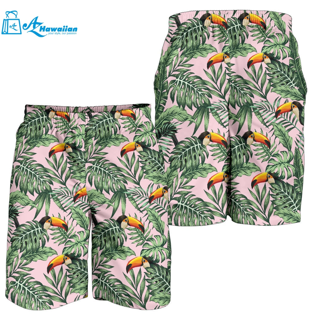 Toucan Tropical Green Jungle Palm Pattern Men Shorts