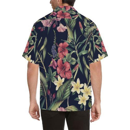 Tropical Flower Pattern Hawaiian Shirt