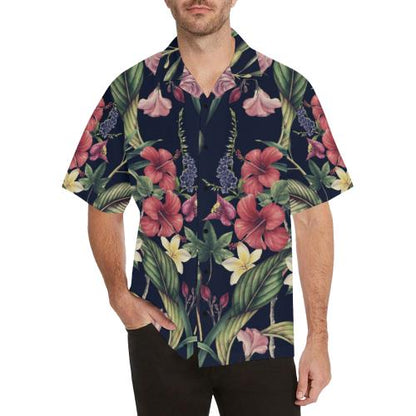 Tropical Flower Pattern Hawaiian Shirt
