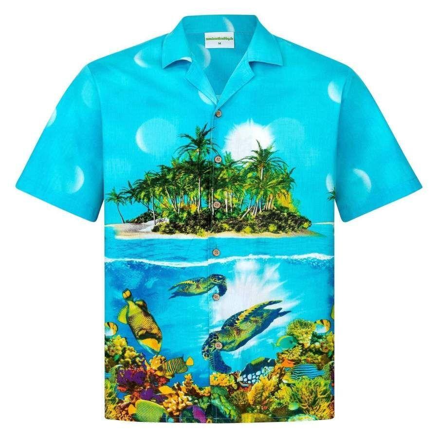 Tropical Turtle Island Hawaiian Shirts Shirt