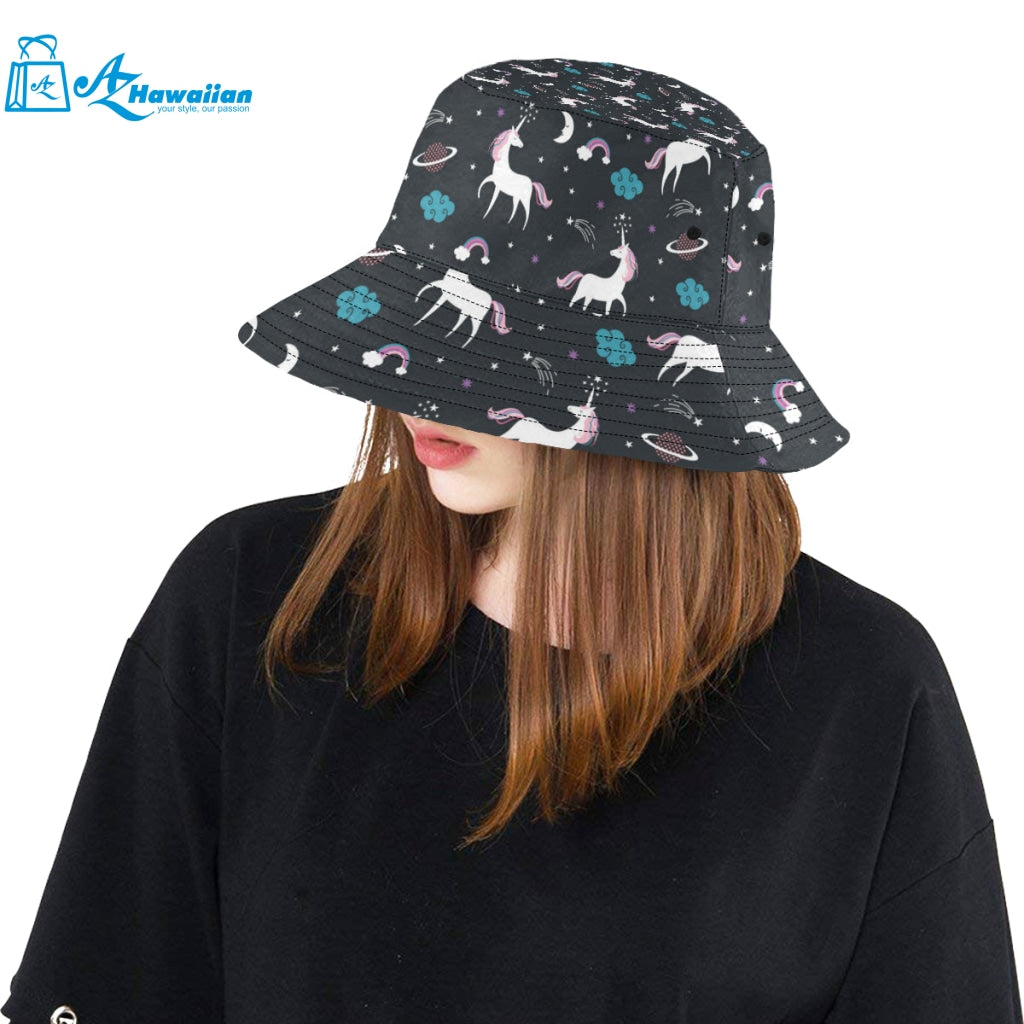 unicorn rainbows moon clound star pattern Unisex Bucket Hat