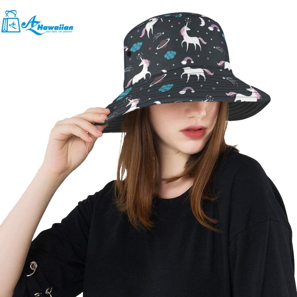 unicorn rainbows moon clound star pattern Unisex Bucket Hat