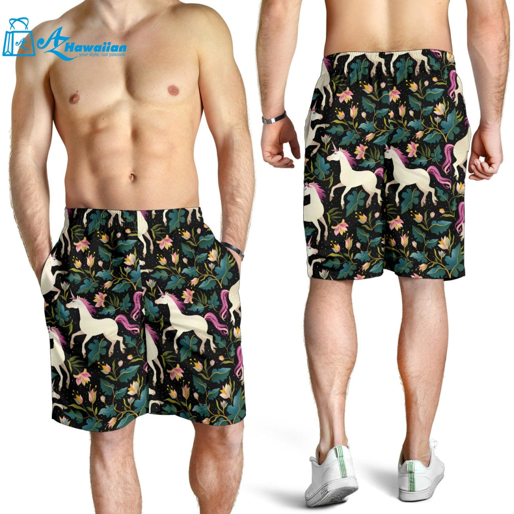 Unicorns Forest Background Men Shorts