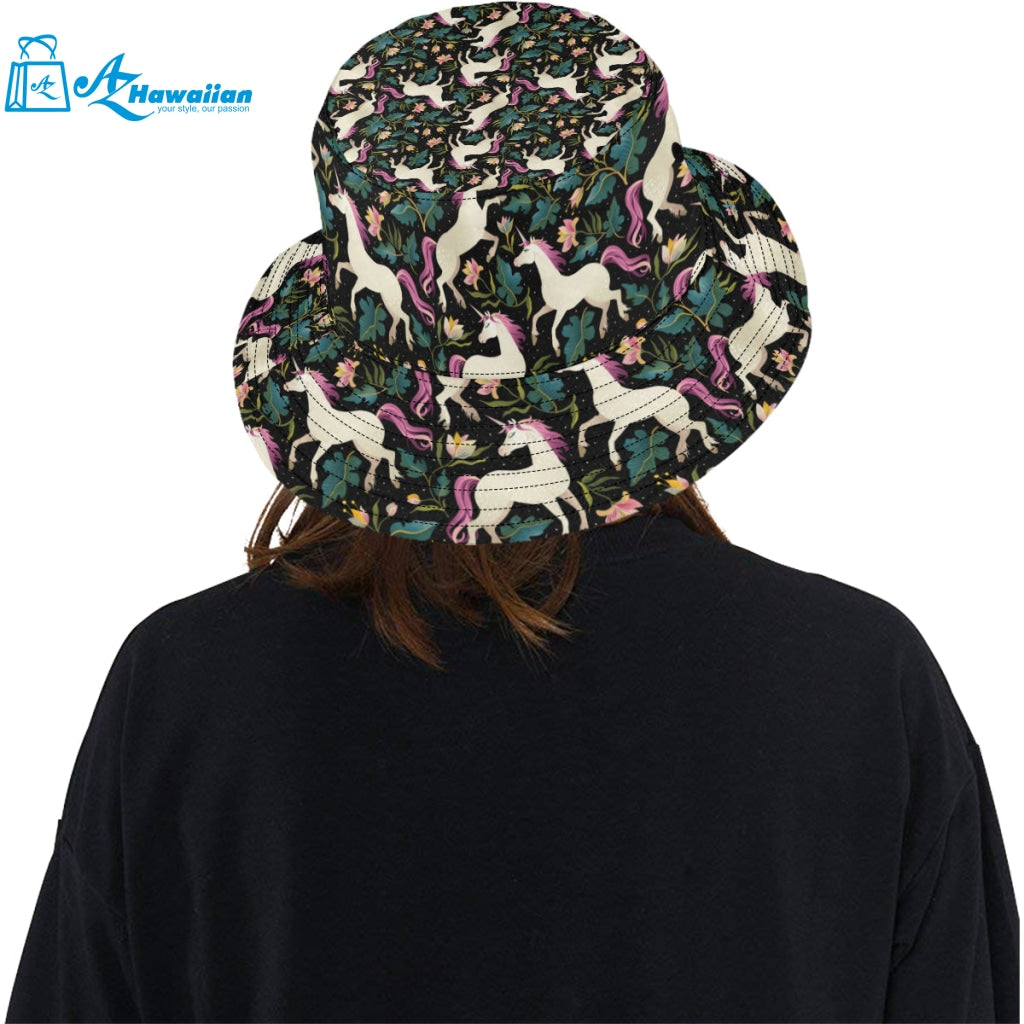 Unicorns forest background Unisex Bucket Hat