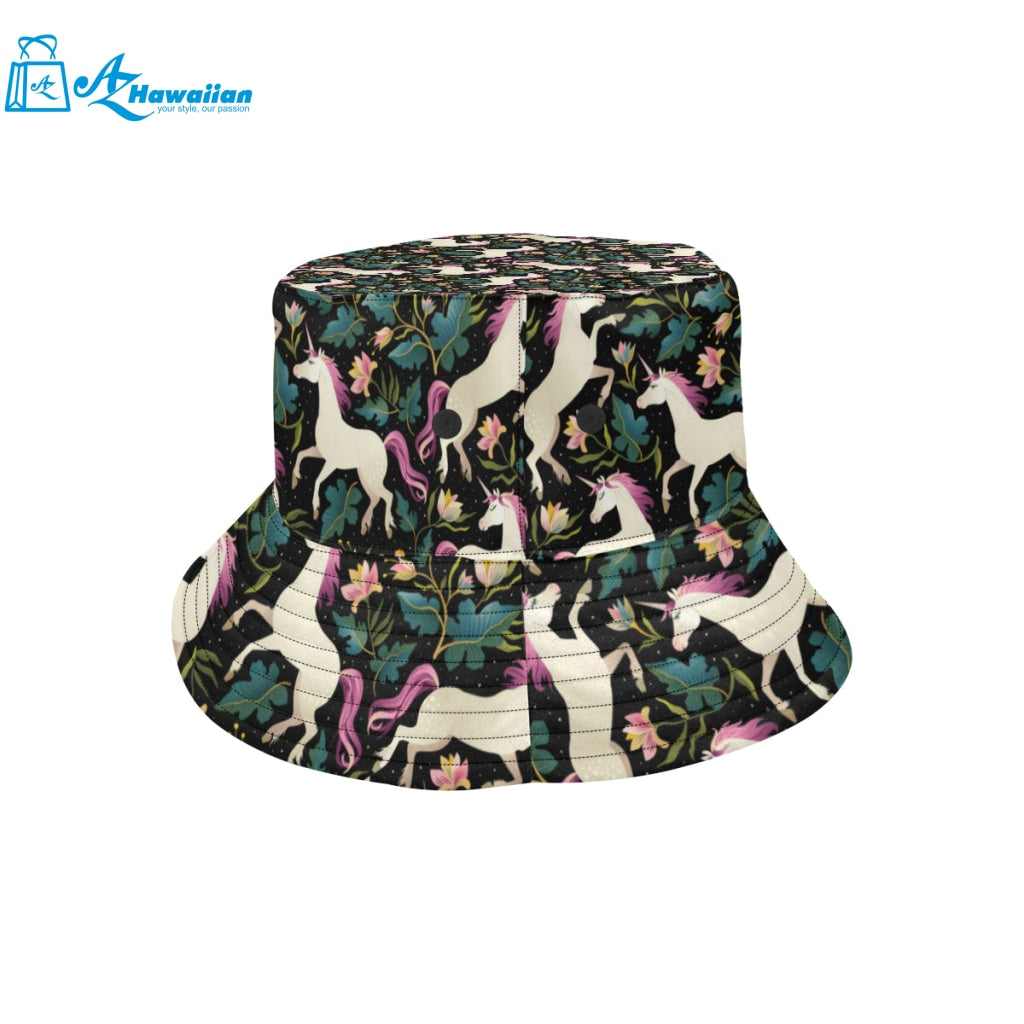 Unicorns forest background Unisex Bucket Hat