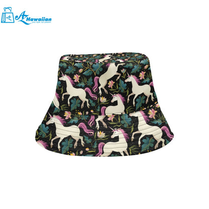 Unicorns forest background Unisex Bucket Hat