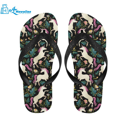 Unicorns forest background Unisex Flip Flops