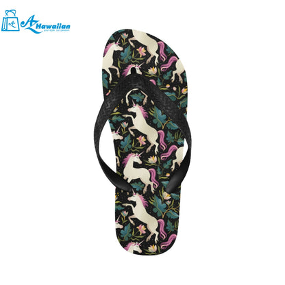 Unicorns forest background Unisex Flip Flops