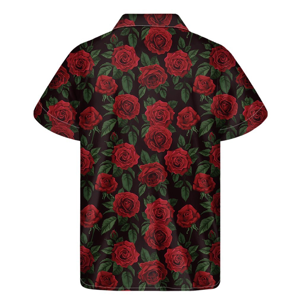 Valentines Day Rose Pattern Print Mens Short Sleeve Shirt Hawaiian