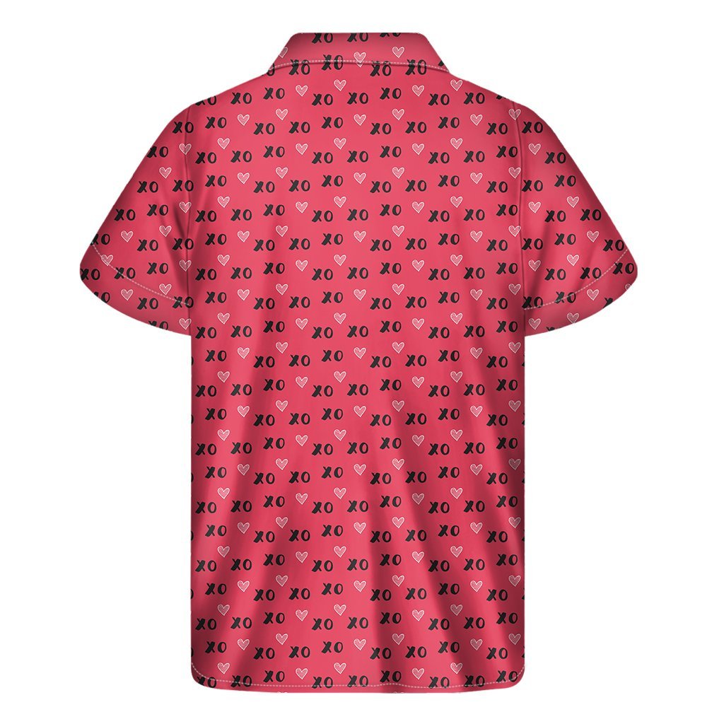 Valentines Day Xoxo Pattern Print Mens Short Sleeve Shirt Hawaiian