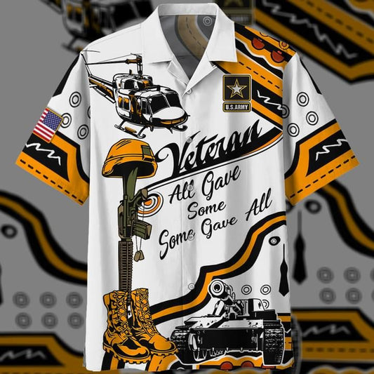 Veteran All Gave Some Some Gave All Hawaiian Graphic Print Short Sleeve 