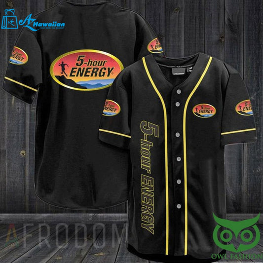 Vintage Black 5 Hour ENERGY Baseball Jersey