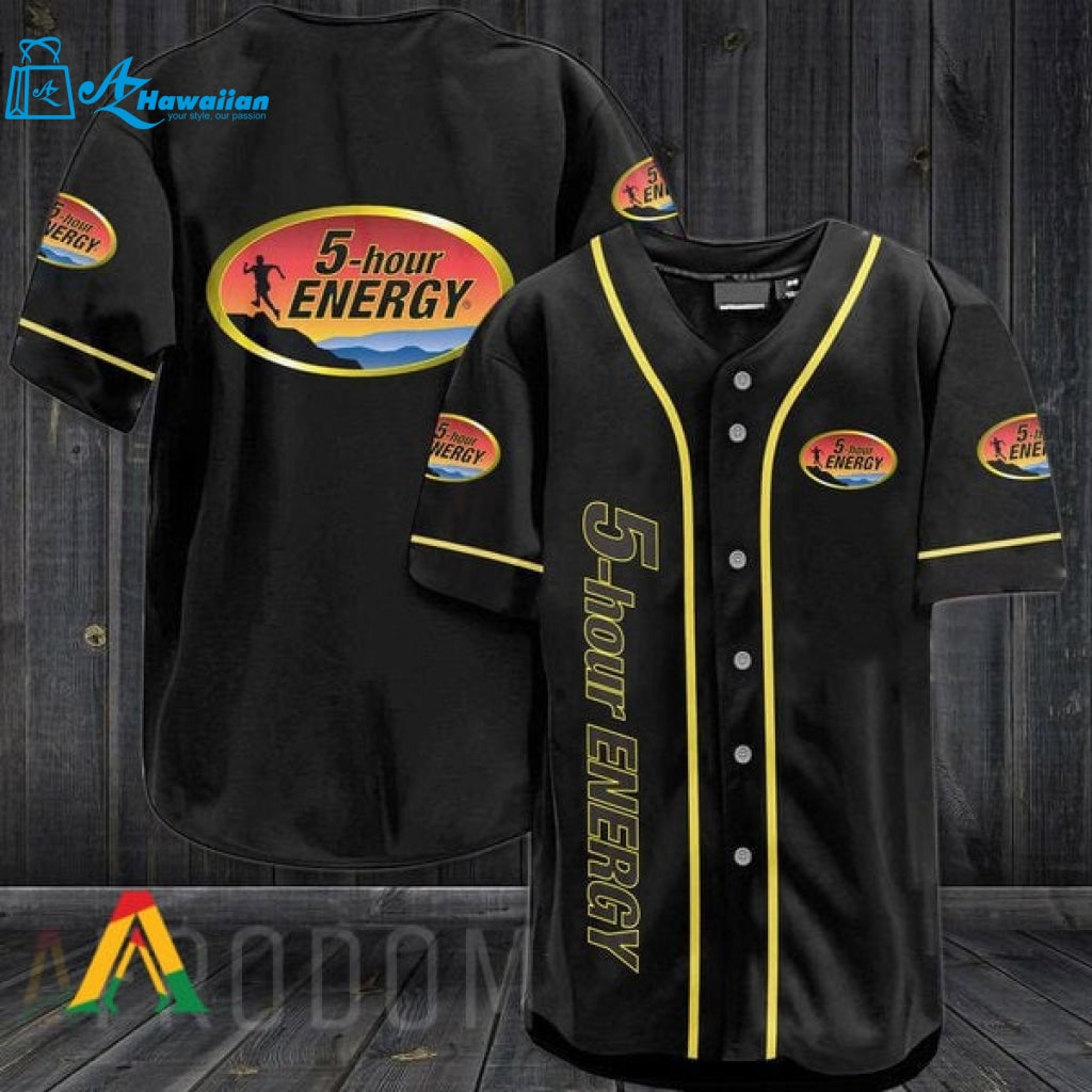 Vintage Black 5 Hour ENERGY Baseball Jersey