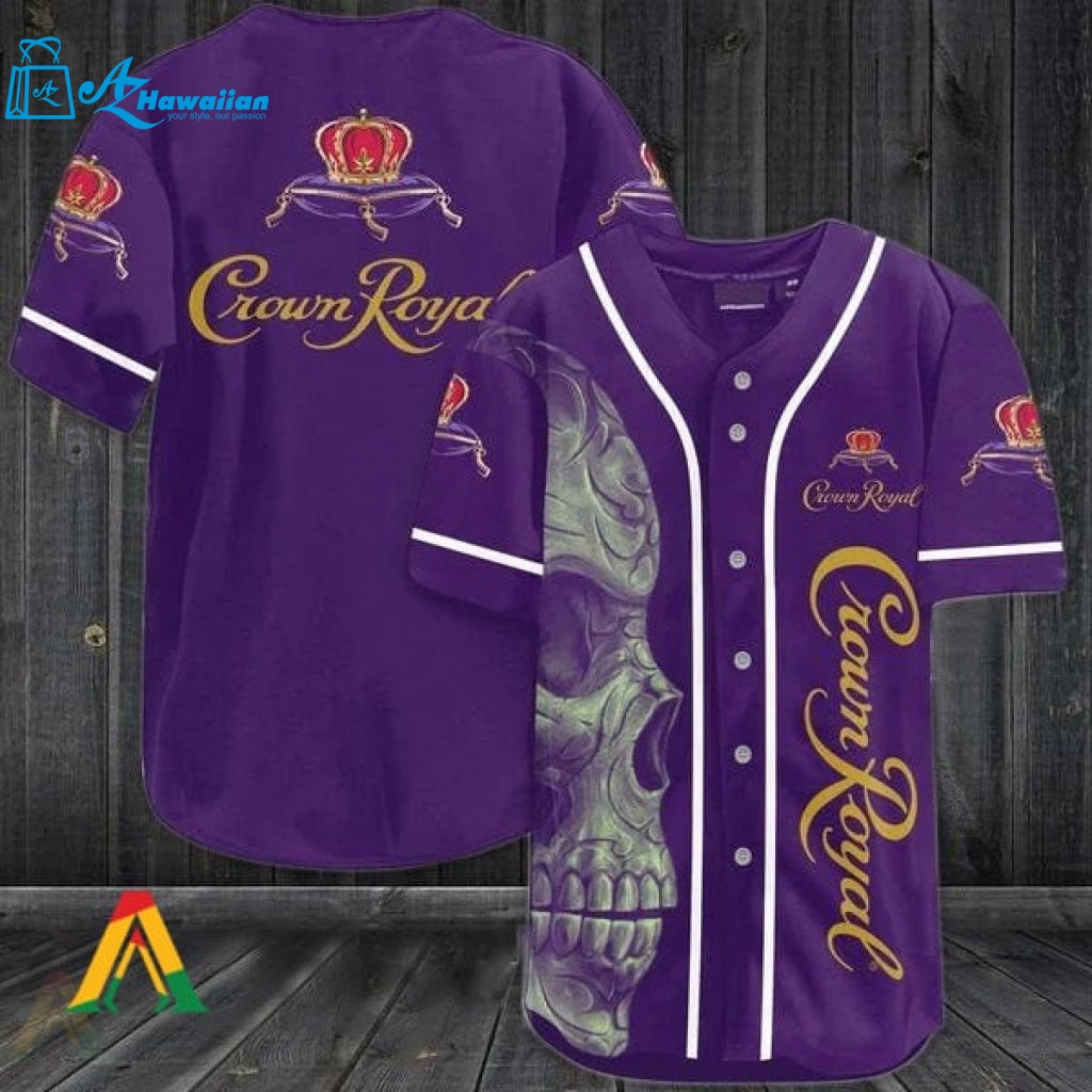 Vintage Purple Skull Crown Royal Baseball Jersey