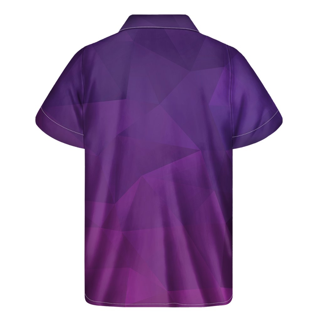 Violet Polygonal Geometric Print Mens Short Sleeve Shirt Hawaiian