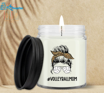 Volleyball Mom Life Messy Bun Custom Wax Candle Gifts For Mothers Day Soy