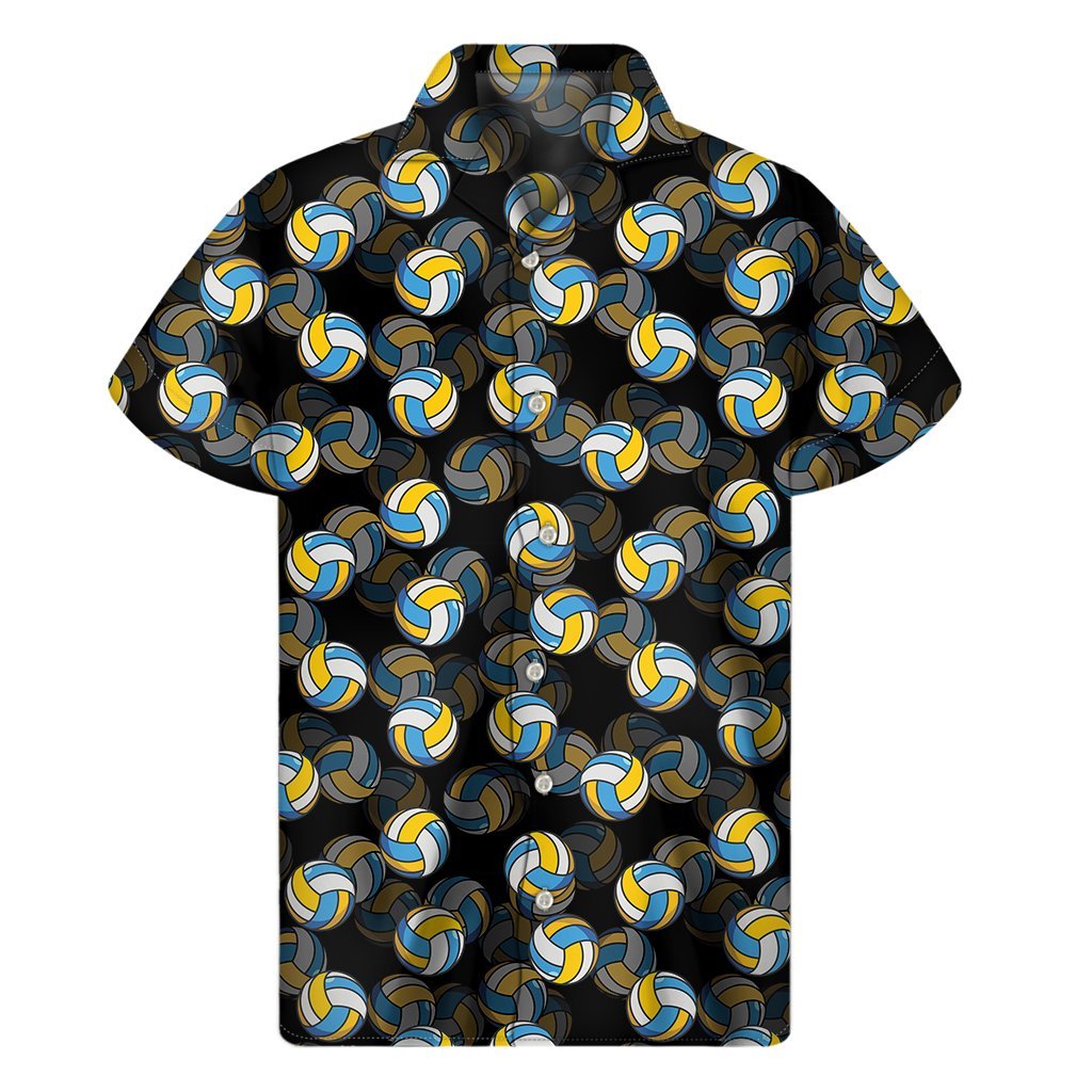 Volleyball Pattern Print Mens Short Sleeve Shirt Hawaiian