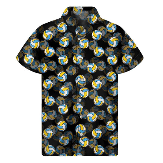 Volleyball Pattern Print Mens Short Sleeve Shirt Hawaiian