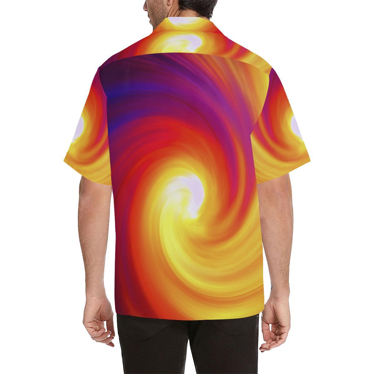 Vortex Twist Swirl Flame Themed Hawaiian Shirt