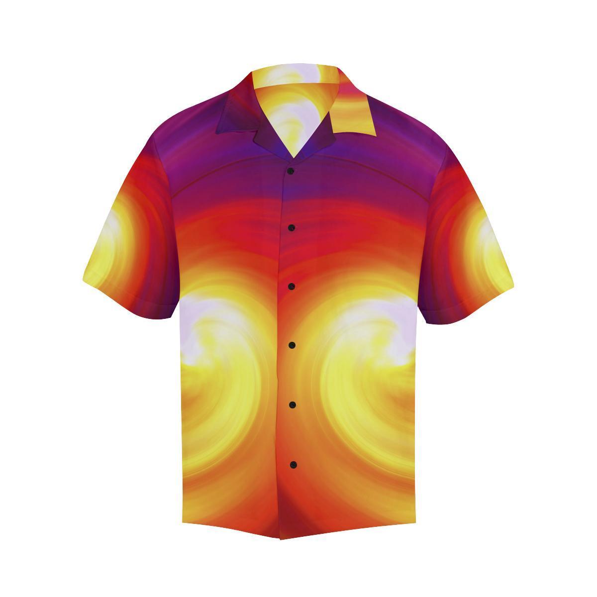 Vortex Twist Swirl Flame Themed Hawaiian Shirt