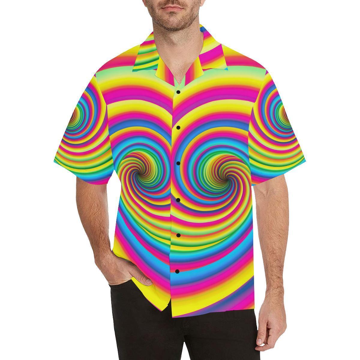 Vortex Twist Swirl Rainbow Design Hawaiian Shirt