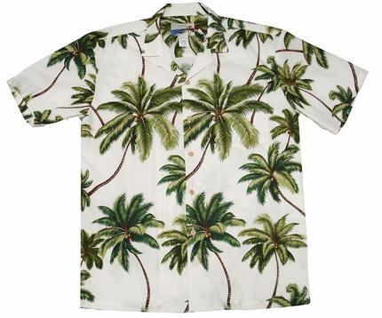 Waimea Palms WhiteHawaiian Shirt Made In Hawaii, Summer Shirt, Beach Shirts