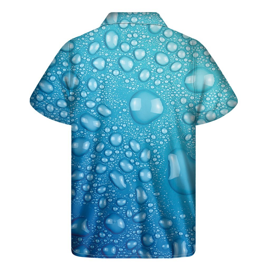 Water Drops Print Mens Short Sleeve Shirt Hawaiian