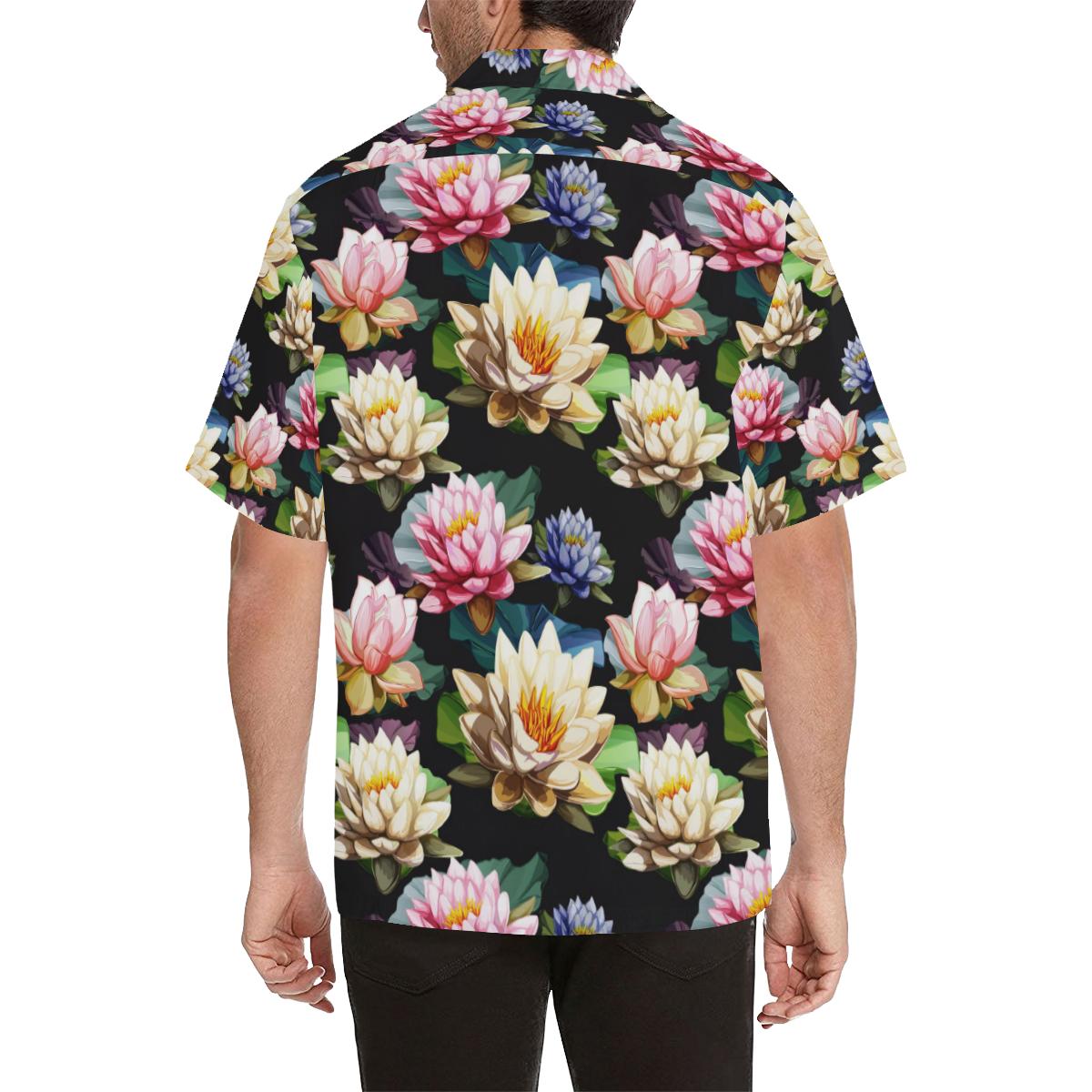 Water Lily Pattern Print Design Wl Hawaiian Shirt