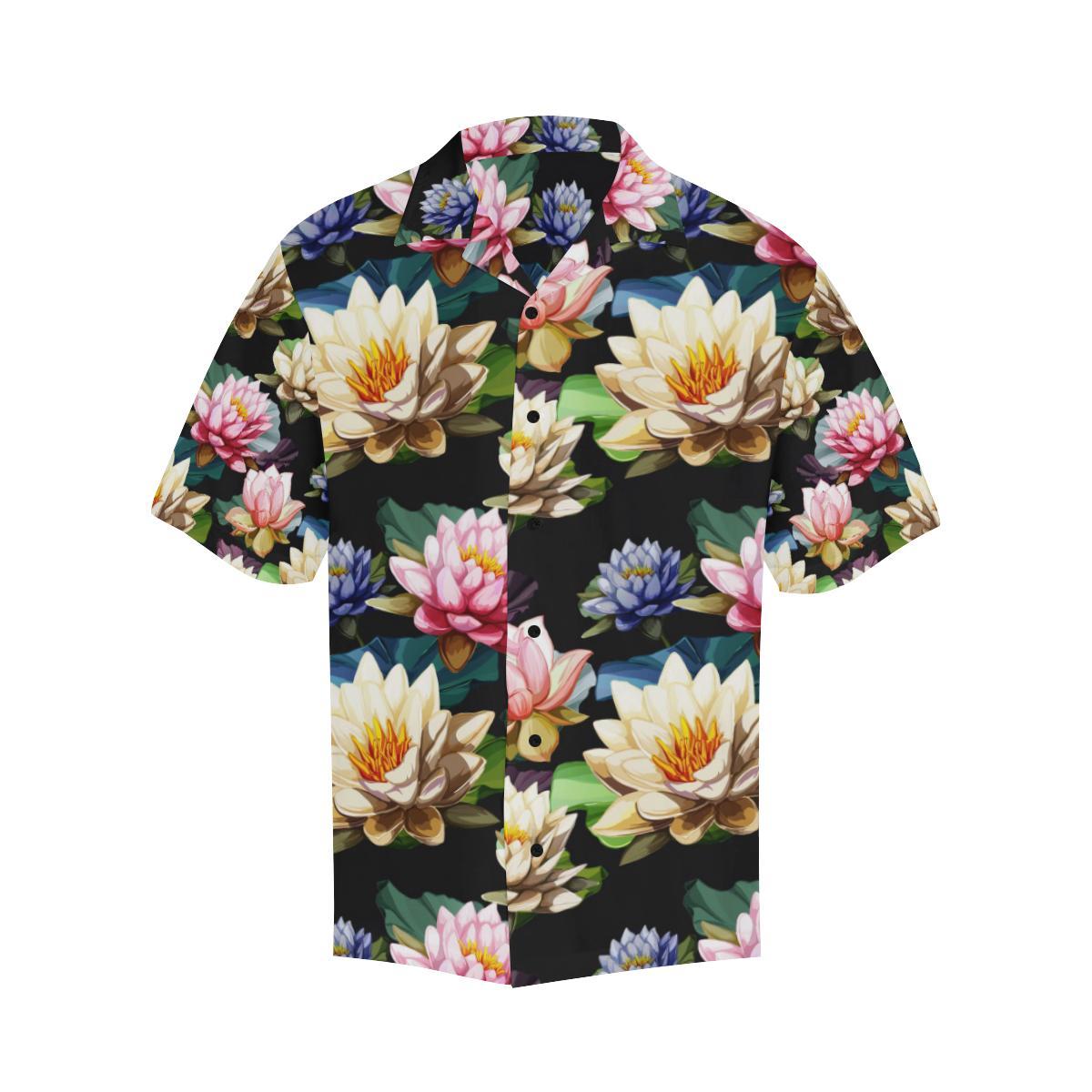 Water Lily Pattern Print Design Wl Hawaiian Shirt