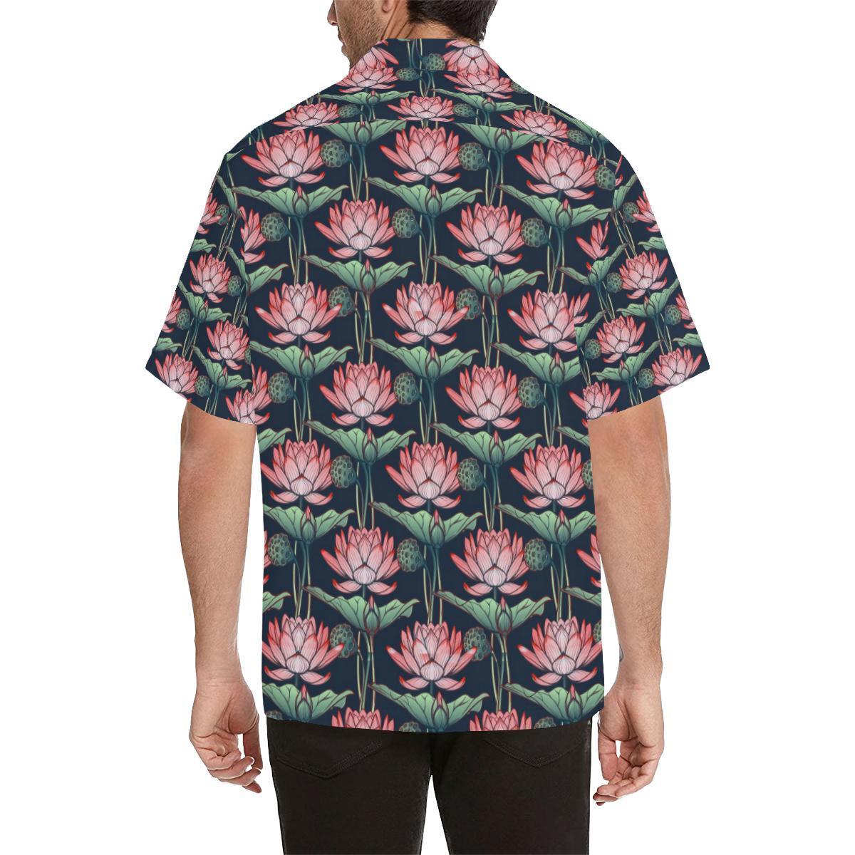 Water Lily Pattern Print Design Wl Hawaiian Shirt