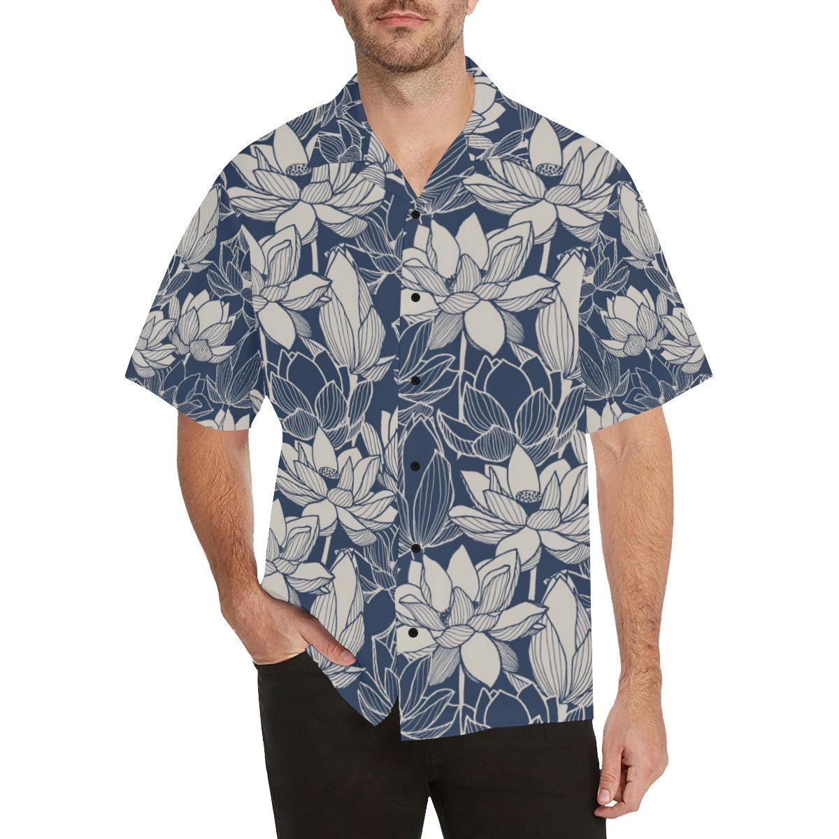 Water Lily Pattern Print Design Wl Hawaiian Shirt