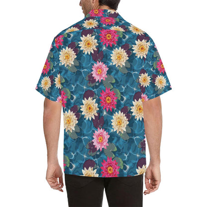 Water Lily Pattern Print Design Wl Hawaiian Shirt