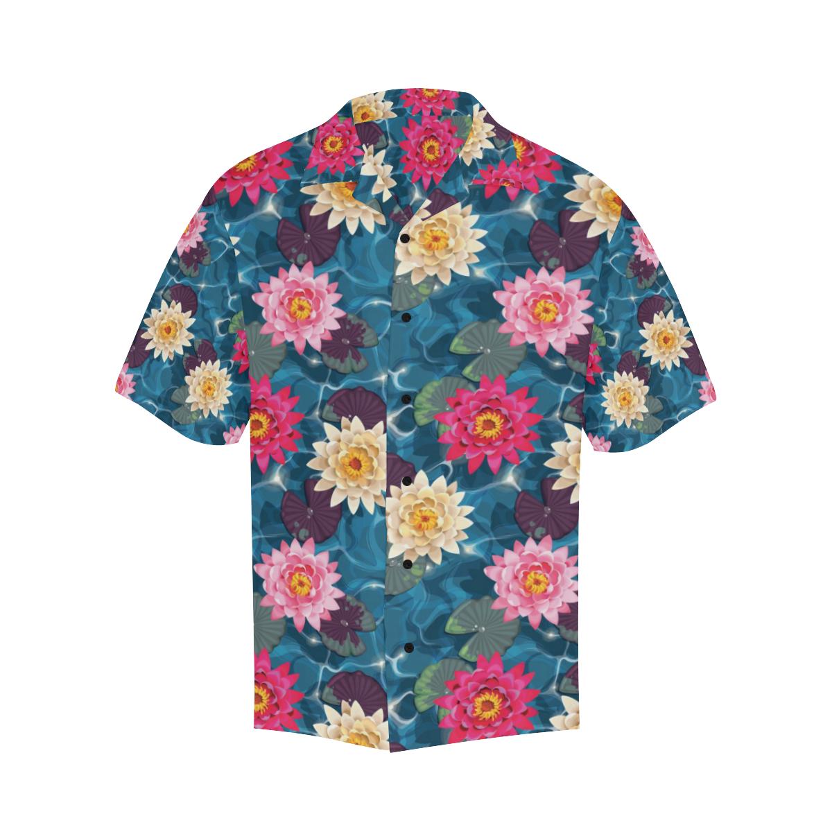 Water Lily Pattern Print Design Wl Hawaiian Shirt