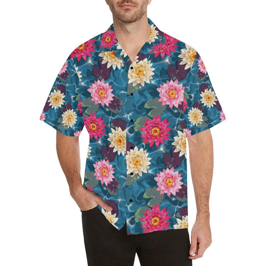 Water Lily Pattern Print Design Wl Hawaiian Shirt