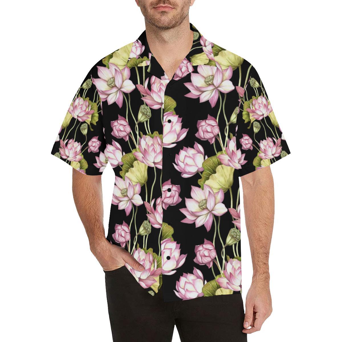 Water Lily Pattern Print Design Wl Hawaiian Shirt