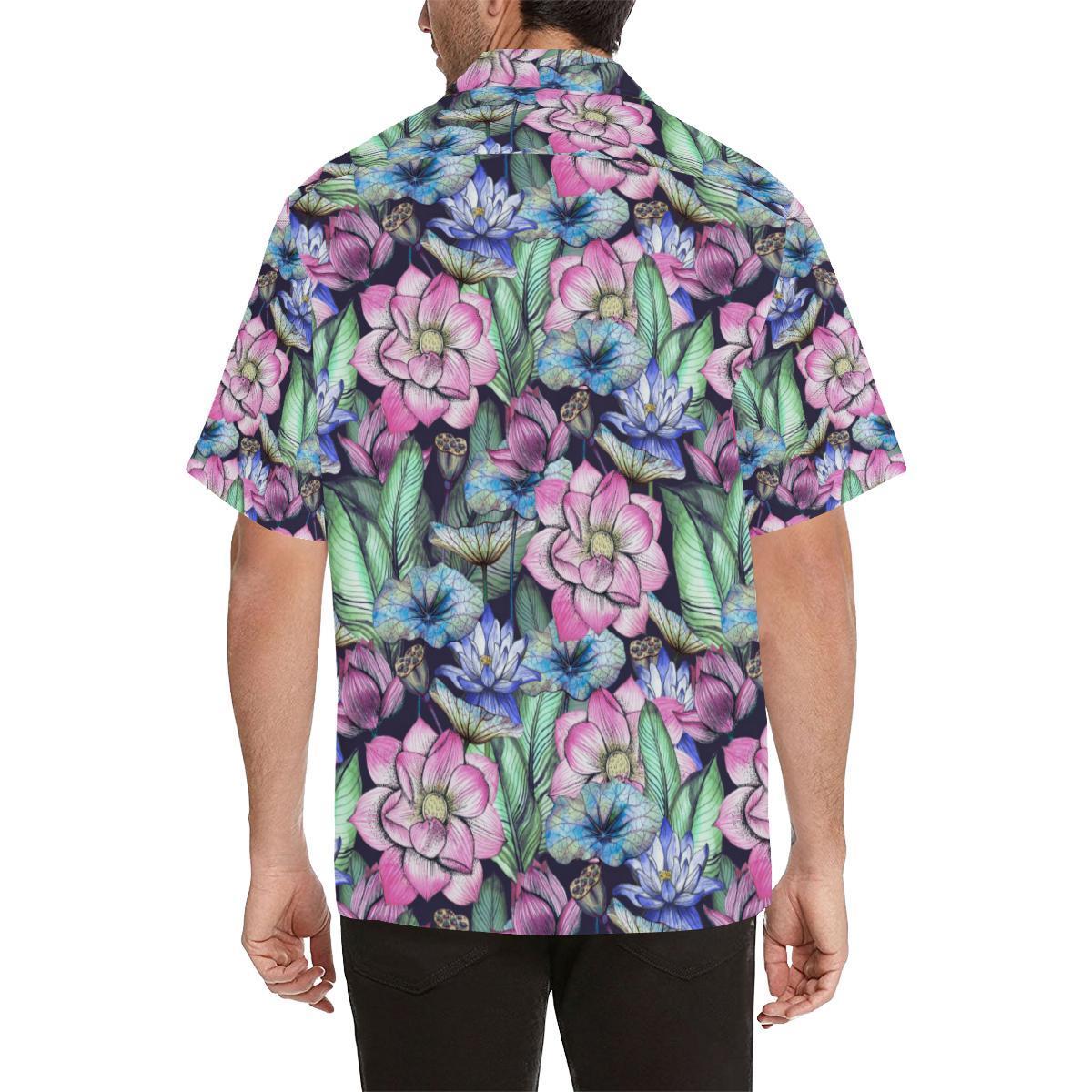 Water Lily Pattern Print Design Wl Hawaiian Shirt