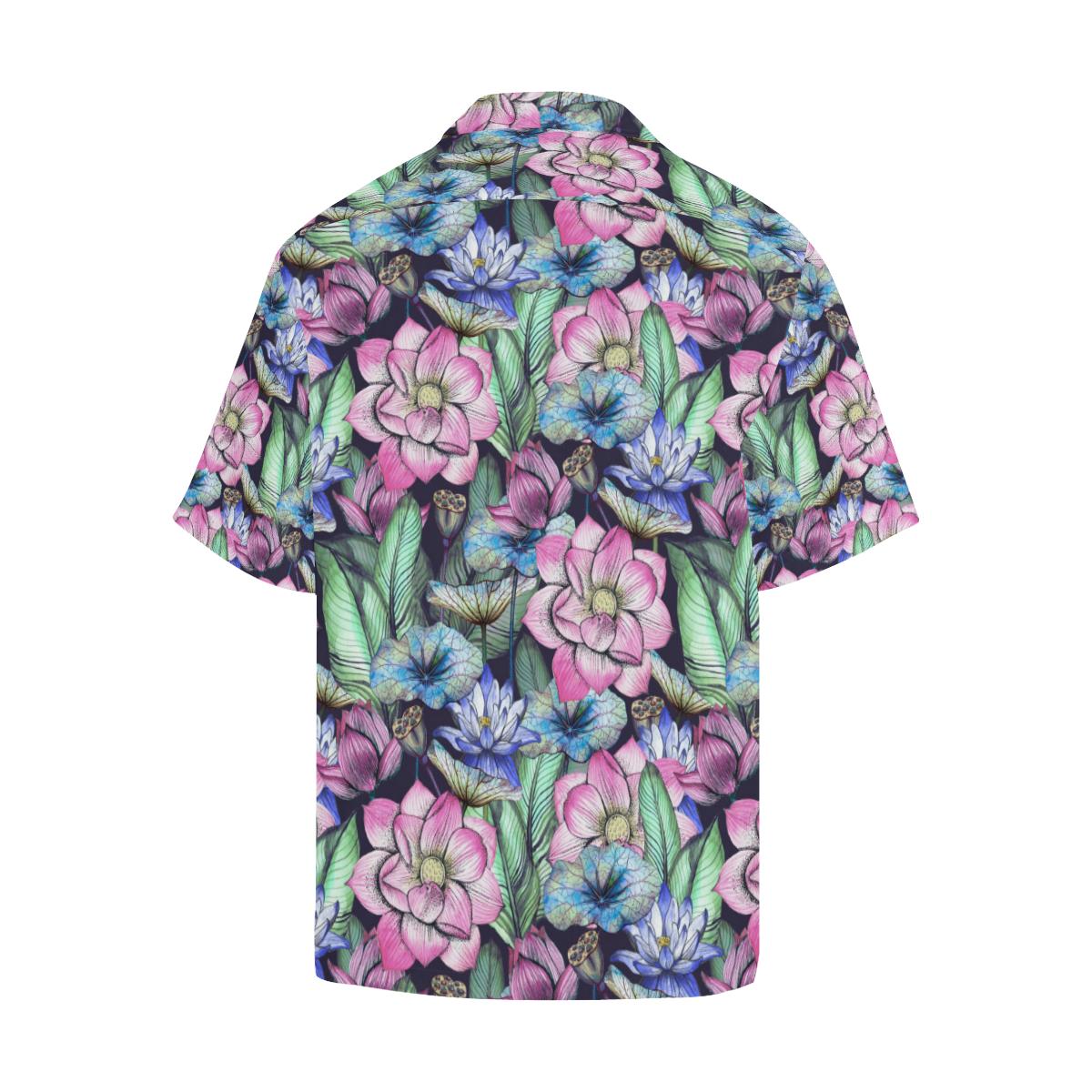 Water Lily Pattern Print Design Wl Hawaiian Shirt