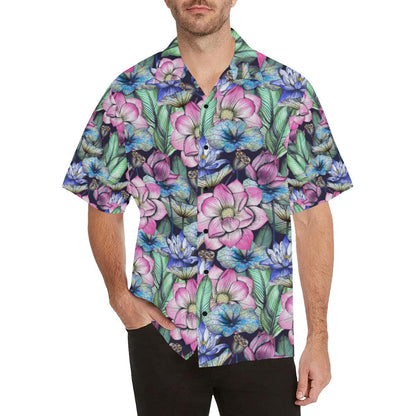 Water Lily Pattern Print Design Wl Hawaiian Shirt