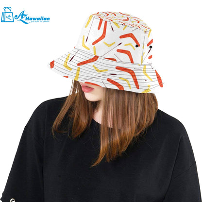 Waterclor boomerang Australian aboriginal ornament Unisex Bucket Hat