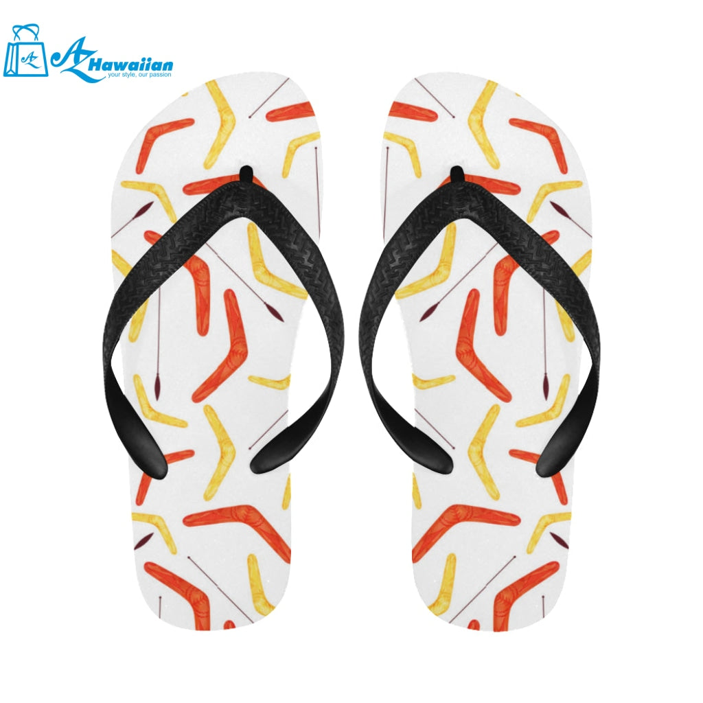 Waterclor boomerang Australian aboriginal ornament Unisex Flip Flops