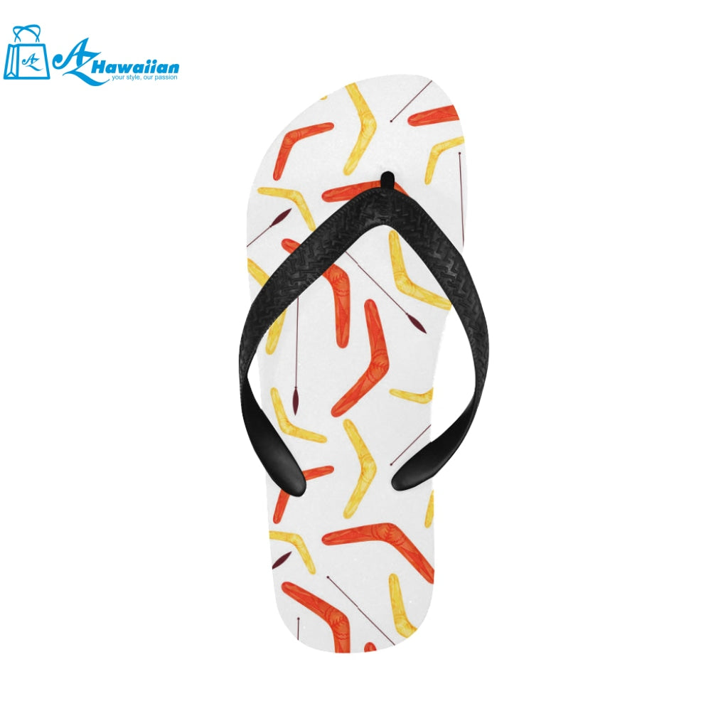 Waterclor boomerang Australian aboriginal ornament Unisex Flip Flops