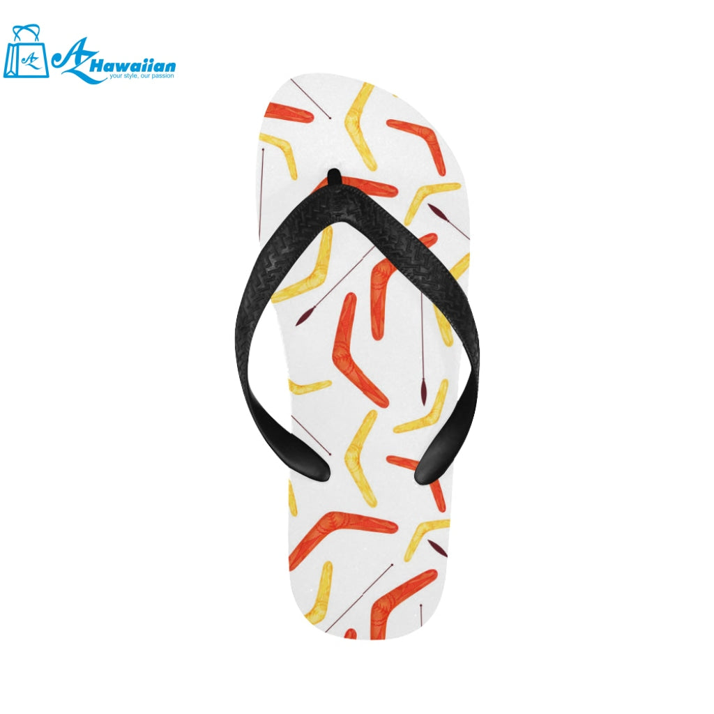 Waterclor boomerang Australian aboriginal ornament Unisex Flip Flops