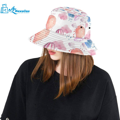 Watercolor air balloon cloud pattern Unisex Bucket Hat