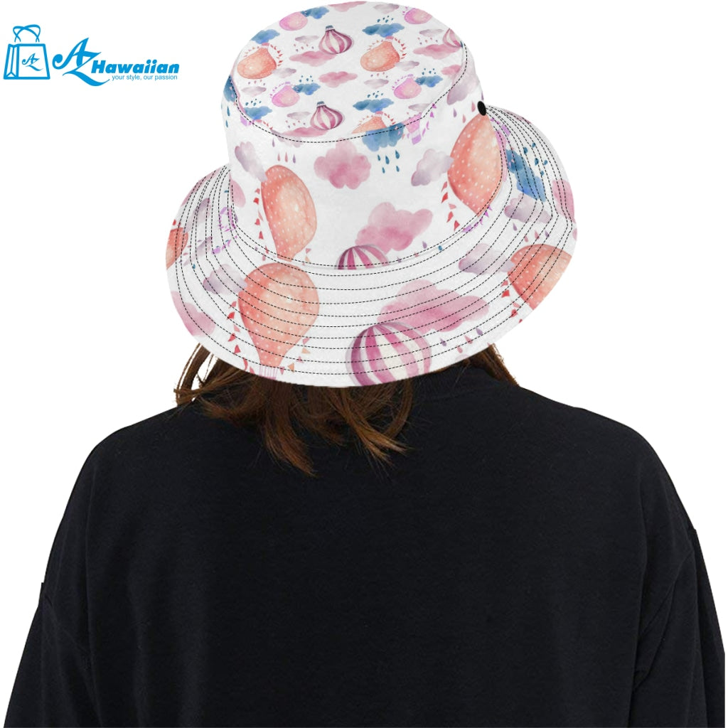 Watercolor air balloon cloud pattern Unisex Bucket Hat