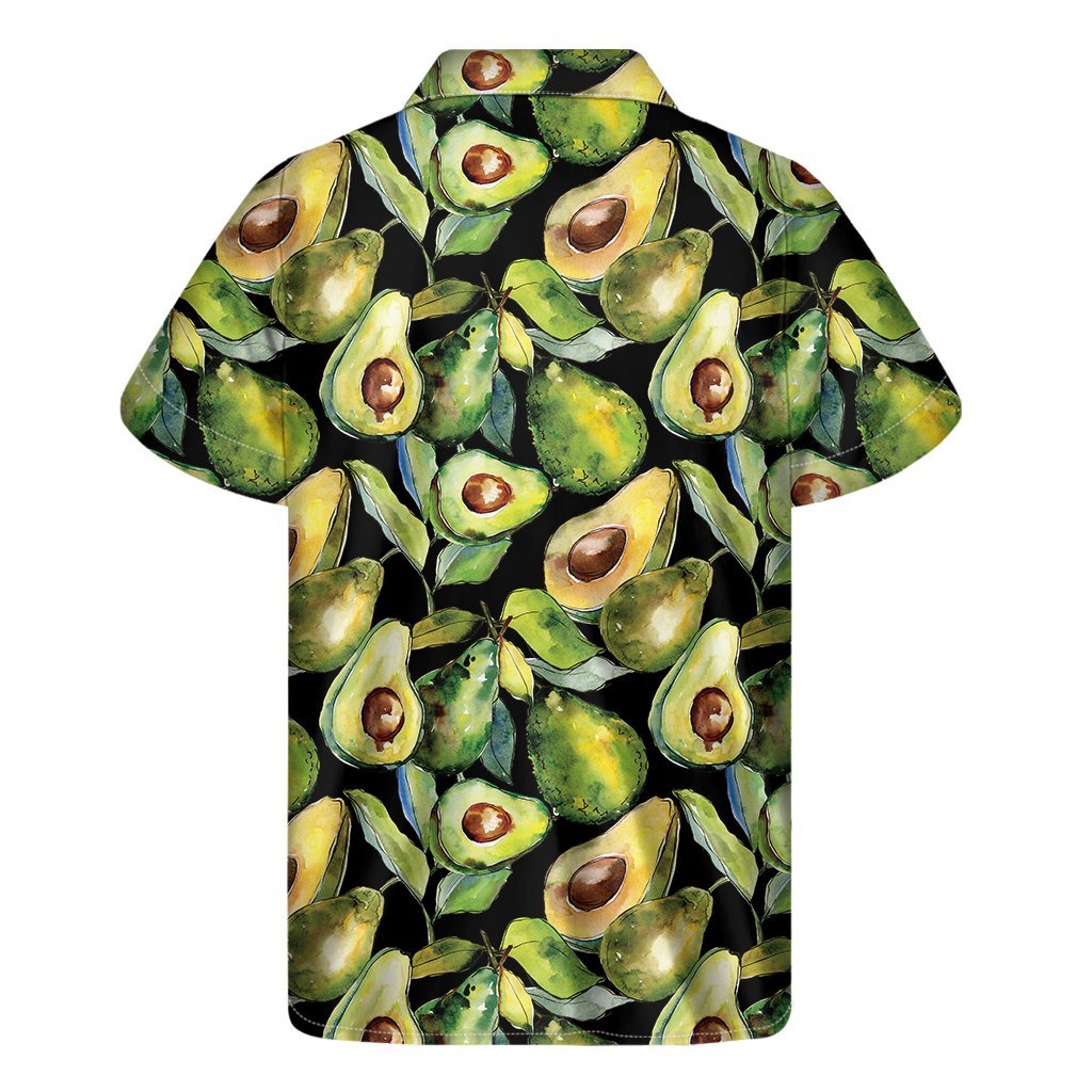 Watercolor Avocado Print Mens Short Sleeve Shirt Hawaiian