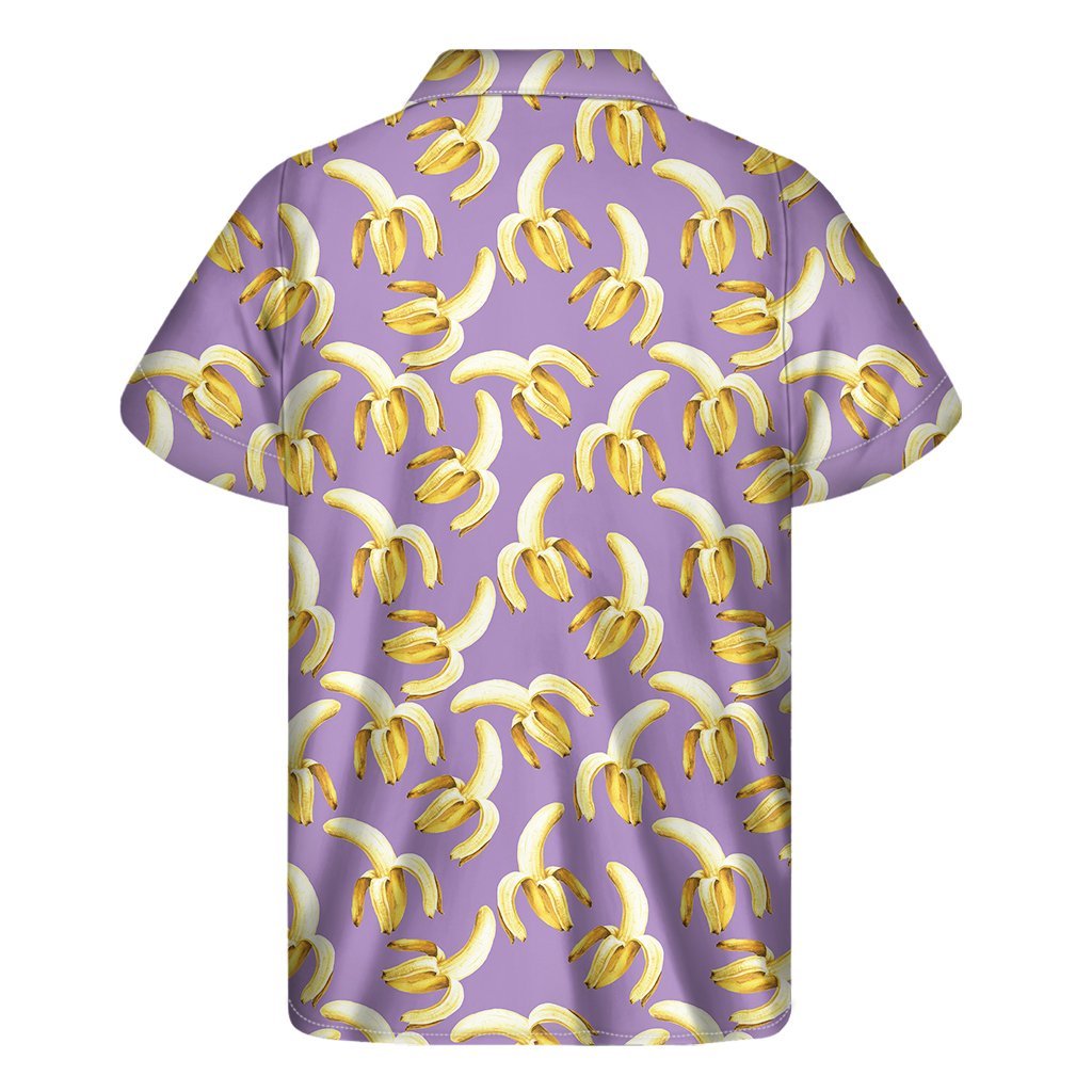 Watercolor Banana Pattern Print Mens Short Sleeve Shirt Hawaiian