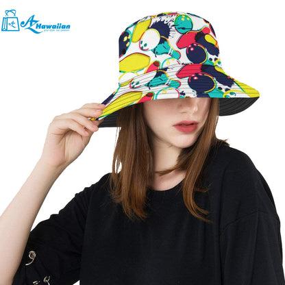 watercolor bowling ball pins Unisex Bucket Hat